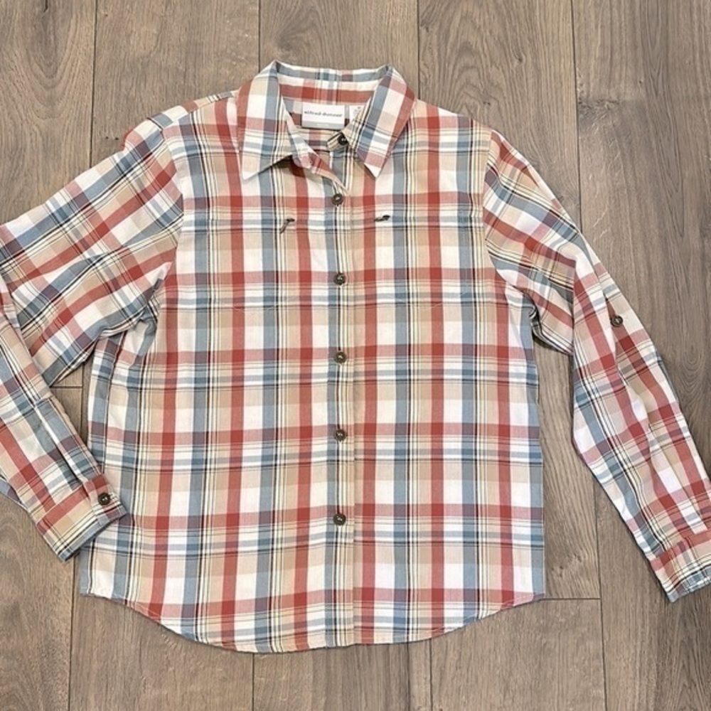 Alfred Dunner plaid button down shirt - Picture 1 of 5